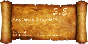Stefanik Elemér névjegykártya