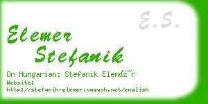 elemer stefanik business card